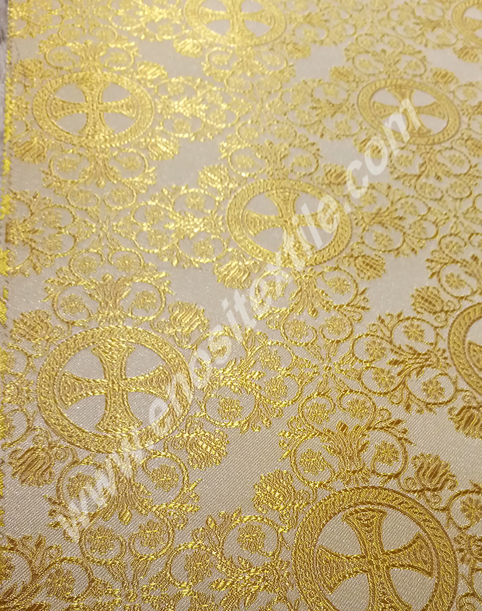 KL-017 White-Gold Brocade Fabrics